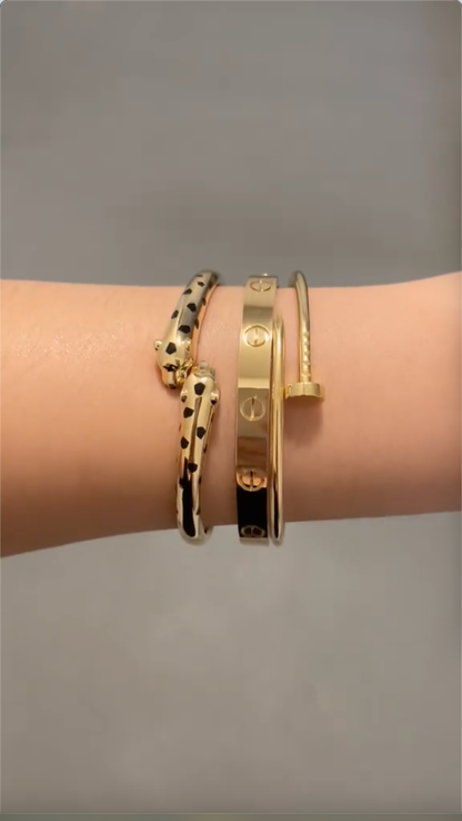 [Camiery] Panthère & LOVE  & JUSTE  Diamond Bracelet Stack Set