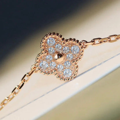 [Camiery]CLOVER 20 MOTIFS DARK MOP DIAMOND  NECKLACE