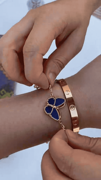 [Camiery] LOVE Brushed & Lucky Spring Butterfly 5-Motif Bracelet Stack Set