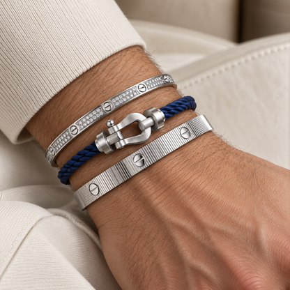 [Camiery]Love & Force Large Horseshoe Trio Bracelet Stack Set