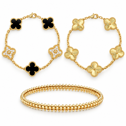 [Camiery]Clover & Clash Bracelet 3-Piece Stack set
