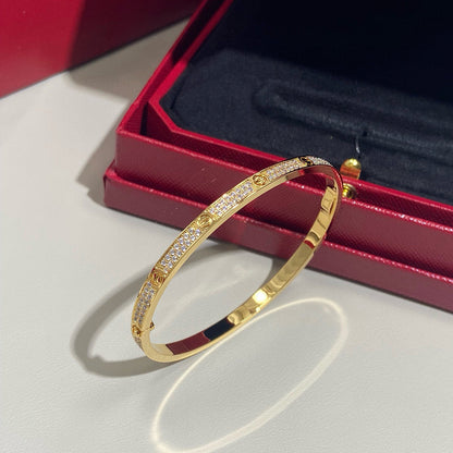 [Camiery] JUSTE Diamond & LOVE Diamond-Paved Bracelet Stack Set