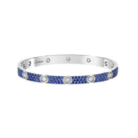 [Camiery]Pave Gemstone Love &Force Large Horseshoe Diamond Duo Bracelet Stack Set