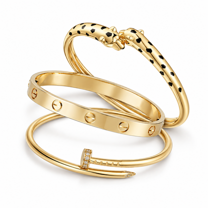[Camiery] Panthère & LOVE  & JUSTE  Diamond Bracelet Stack Set