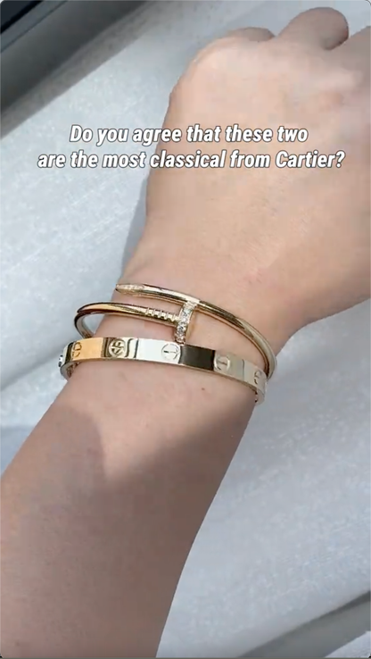 [Camiery] LOVE Classic & JUSTE Diamond Bracelet Stack Set