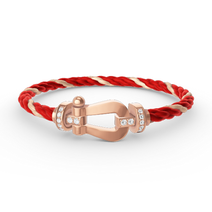 [Camiery]FORCE LARGE HORSESHOE HALF DIAMOND BRACELET ROSE GOLD
