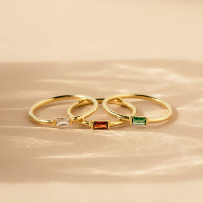Baguette Birthstone Ring