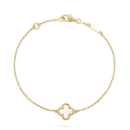 [Camiery] Clover White Mother-of-Pearl & JUSTE Bracelet Stack Set